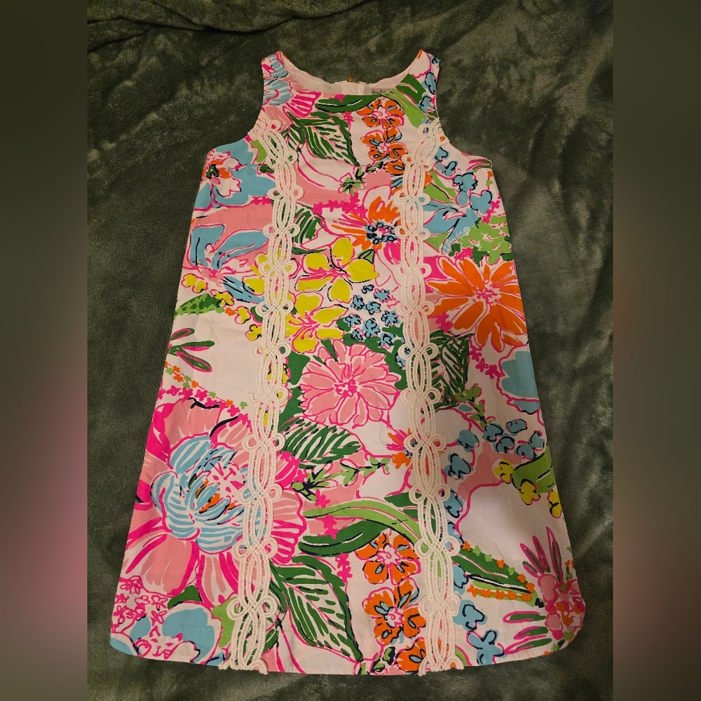 Lilly Pulitzer 20th Anniversary L Collection Girls L 10/12 Floral Shift Dress